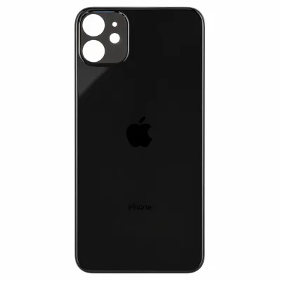 Скло корпусу iPhone 11 Black ( Normal Hole + кільце )