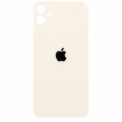 Скло корпусу iPhone 11 White ( Normal Hole + кільце )