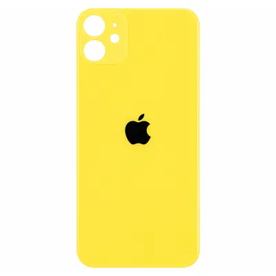Скло корпусу iPhone 11 Yellow ( Normal Hole + кільце )