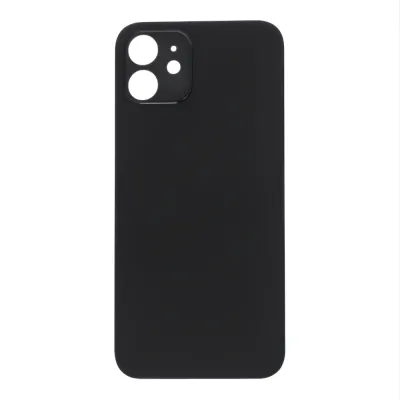 Скло корпусу iPhone 12 Black ( Normal Hole + кільце )