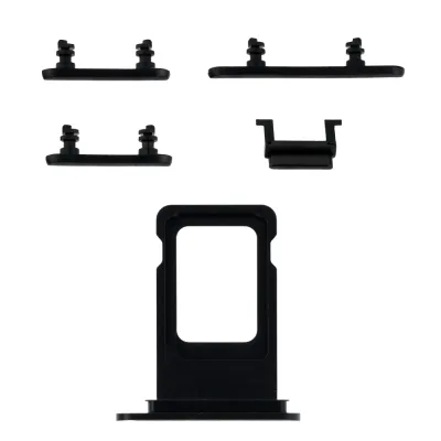 Button Set + SIM Tray for iPhone 11 Housing Black