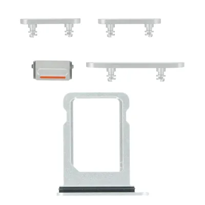 Комплект Кнопок iPhone 12 / 12 mini White