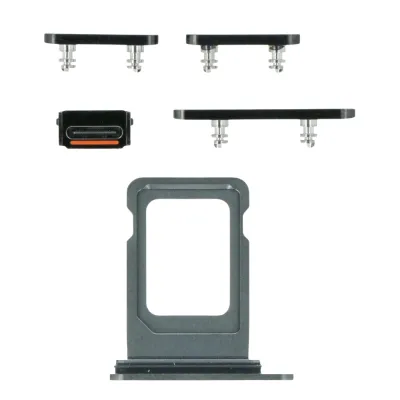 Комплект Кнопок iPhone 12 Pro / Pro Max Black