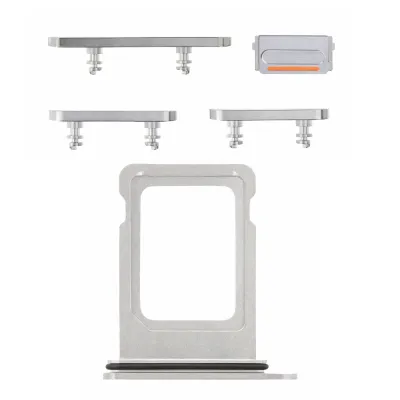 Комплект Кнопок iPhone 14 Pro / Pro Max Silver