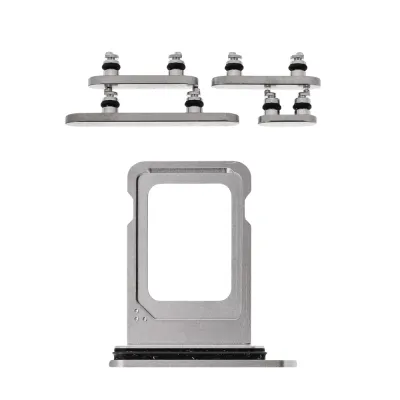 Комплект Кнопок iPhone 15 Pro / 15 Pro Max White Titanium