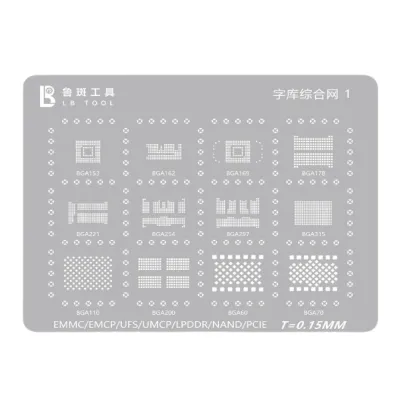 LB Soldering Stencil LB Font LC