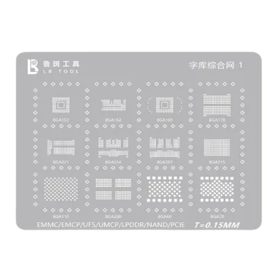 LB Soldering Stencil LB Font LC