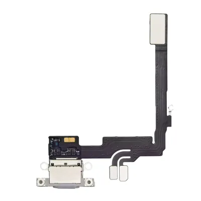 Charging Port Flex Cable With Board For iPhone 16 Pro (Genuine OEM) (White Titanium)
