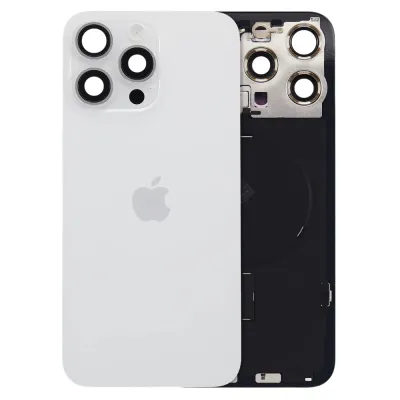 Back Glass w/ MagSafe Magnet & NFC & Flashlight Flex For IPhone 15 Pro Max (Genuine OEM) (White Titanium)
