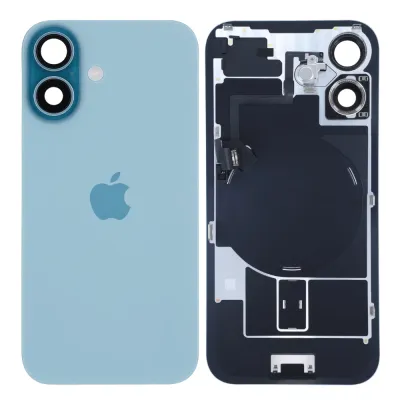 Заднє скло з магнітом MagSafe, NFC і шлейфом спалаху для iPhone 16 (Genuine OEM) (Teal)