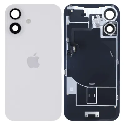 Заднє скло з магнітом MagSafe, NFC та шлейфом спалаху для iPhone 16 (Genuine OEM) (білий)