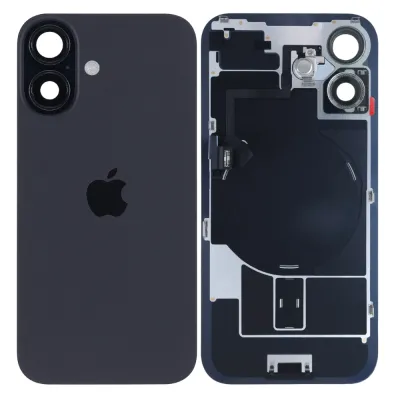 Back Glass w/ MagSafe Magnet & NFC & Flashlight Flex For iPhone 16 — Genuine OEM (Black)