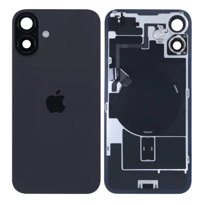Back Glass w/ MagSafe Magnet & NFC & Flashlight Flex For iPhone 16 Plus (Genuine OEM) (Black)