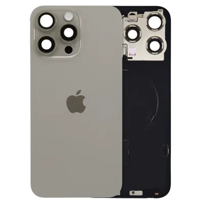 Back Glass w/ MagSafe Magnet & NFC & Flashlight Flex For iPhone 15 Pro (Genuine OEM) (Natural Titanium)