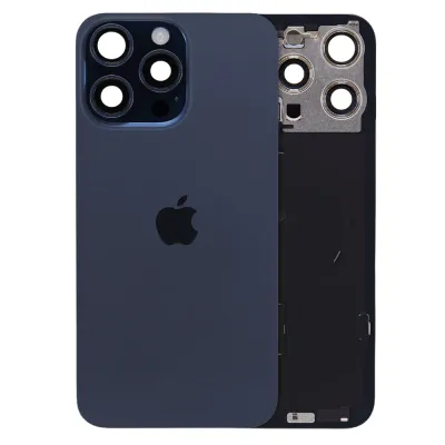 Back Glass w/ MagSafe Magnet & NFC & Flashlight Flex For iPhone 15 Pro (Genuine OEM) (Blue Titanium)