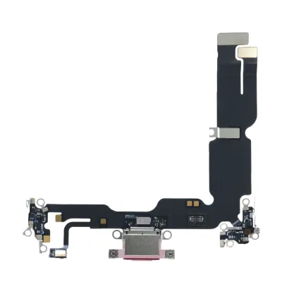 Charging Port Flex Cable With Board For iPhone 15 Plus (Genuine OEM) (Pink)