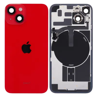 Back Glass w/ MagSafe Magnet & NFC & Flashlight Flex For iPhone 14 (Genuine OEM) (Red)
