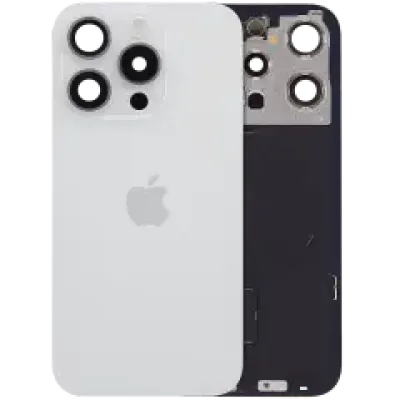 Back Glass w/ MagSafe Magnet & NFC & Flashlight Flex For iPhone 15 Pro (UK / EU Version) (Genuine OEM) (White Titanium)