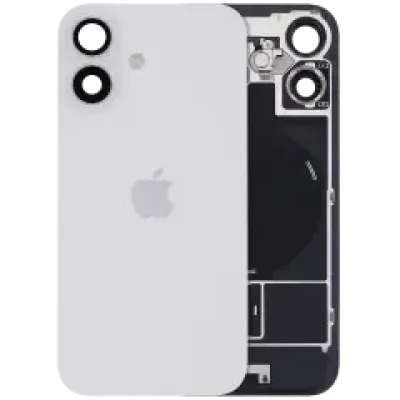 Заднє скло з магнітом MagSafe, NFC та шлейфом спалаху для iPhone 16 (Genuine OEM) (UK / EU Version) (білий)