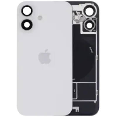 Back Glass w/ MagSafe Magnet & NFC & Flashlight Flex For iPhone 16 (UK / EU Version) (Genuine OEM) (White)
