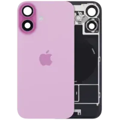 Back Glass w/ MagSafe Magnet & NFC & Flashlight Flex For iPhone 16 (UK / EU Version) (Genuine OEM) (Pink)
