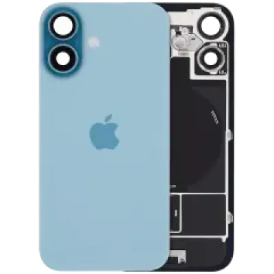 Back Glass w/ MagSafe Magnet & NFC & Flashlight Flex For iPhone 16 (UK / EU Version) (Genuine OEM) (Teal)