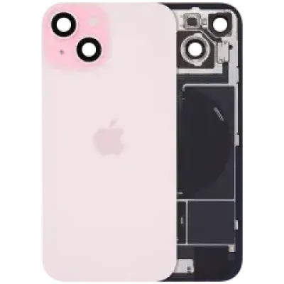 Back Glass w/ MagSafe Magnet & NFC & Flashlight Flex For iPhone 15 — Genuine OEM (Pink)