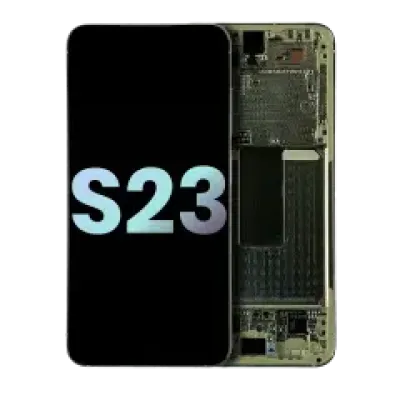 Дисплейний модуль (OLED) з рамкою для Samsung Galaxy S23 5G (US & International) (Service Pack) (Cream)