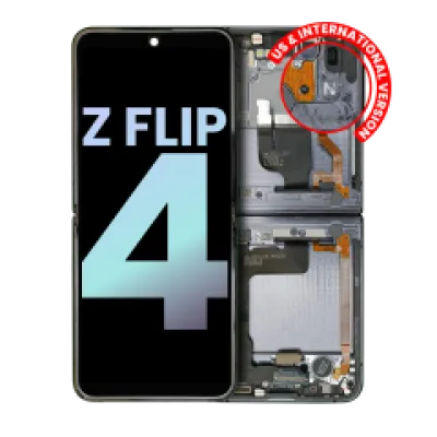 Дисплейний модуль OLED внутрішній з рамкою для Samsung Galaxy Z Flip 4 5G (US & International) (Service Pack) (графітовий)