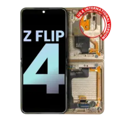 Дисплейний модуль OLED внутрішній з рамкою для Samsung Galaxy Z Flip 4 5G (US & International) (Service Pack) (жовтий)