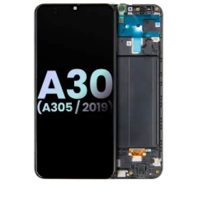 Дисплейний модуль (OLED) з рамкою для Samsung Galaxy A30 (A305 / 2019) (Service Pack) (Всі кольори)