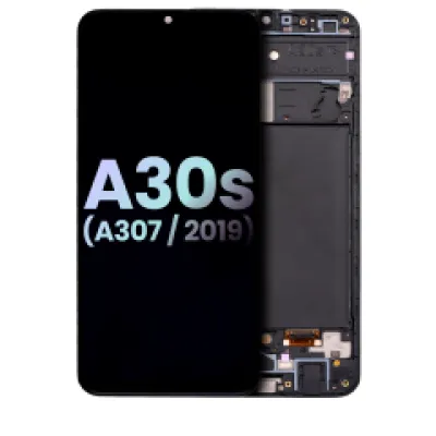 Дисплейний модуль (OLED) з рамкою для Samsung Galaxy A30s (A307 / 2019) (Service Pack) (Всі кольори)