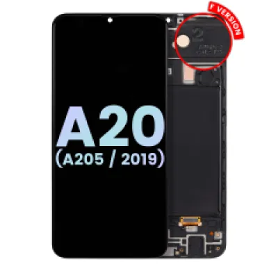 Дисплейний модуль (OLED) з рамкою для Samsung Galaxy A20 (A205 / 2019) (F Version) (Service Pack) (Всі кольори)