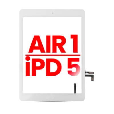 Тачскрін для iPad Air 1 / iPad 5 (2017) (Кнопка Home передвстановлена для iPad Air 1) (Aftermarket Plus) (білий)