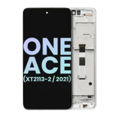Дисплейний модуль (LCD) з рамкою для Motorola One 5G Ace (XT2113-2 / 2021) (Genuine OEM) (Frosted Silver)