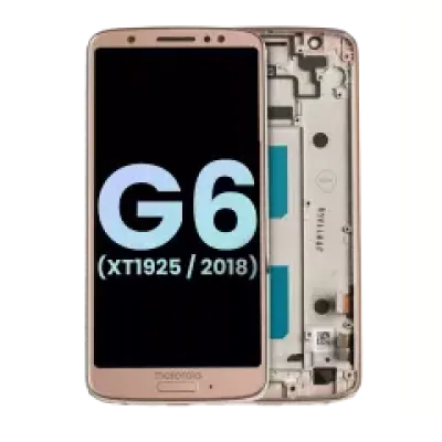 Дисплейний модуль (LCD) з рамкою для Motorola Moto G6 (XT1925 / 2018) (Genuine OEM) (Oyster Blush)