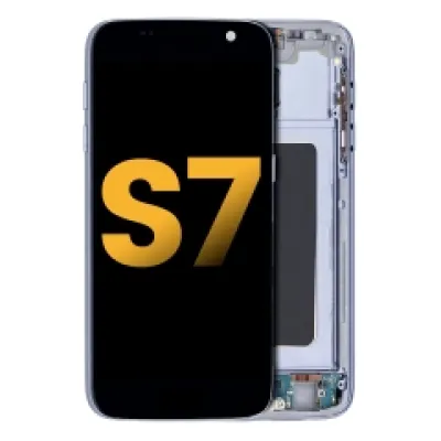 Дисплейний модуль (OLED) з рамкою для Samsung Galaxy S7 (Refurbished) (усі US моделі) (Black Onyx)
