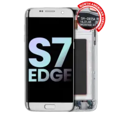 Дисплейний модуль (OLED) з рамкою для Samsung Galaxy S7 Edge G935A (North American Version) (Service Pack) (сріблястий)