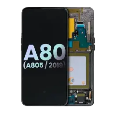 Дисплейний модуль (OLED) з рамкою для Samsung Galaxy A80 (A805 / 2019) (Service Pack) (Phantom Black)