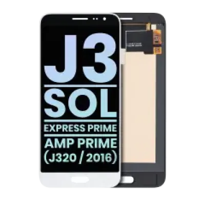 Дисплейний модуль (OLED) для Samsung Galaxy J3 (J320 / 2016) / Sol 4G / Express Prime / Amp Prime (Service Pack) (білий)