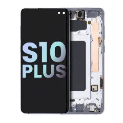 Дисплейний модуль (OLED) з рамкою для Samsung Galaxy S10 Plus (Service Pack) (Prism White)