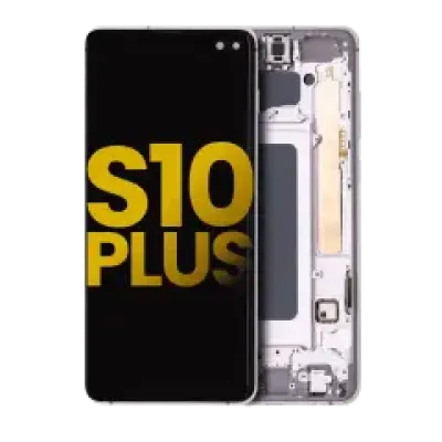 Дисплейний модуль (OLED) з рамкою для Samsung Galaxy S10 Plus (Refurbished) (Ceramic White)