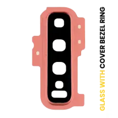 Скло камери з рамкою для Samsung Galaxy S10 Plus (Pink)