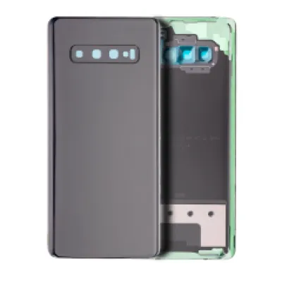 Задне скло з скло камери для Samsung Galaxy S10 Plus (без логотипу) (Aftermarket Plus) (Prism Black)