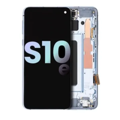 Дисплейний модуль (OLED) з рамкою для Samsung Galaxy S10E (Service Pack) (Prism Blue)