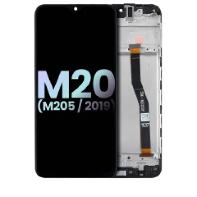 Дисплейний модуль (OLED) з рамкою для Samsung Galaxy M20 (M205 / 2019) (Service Pack) (всі кольори)
