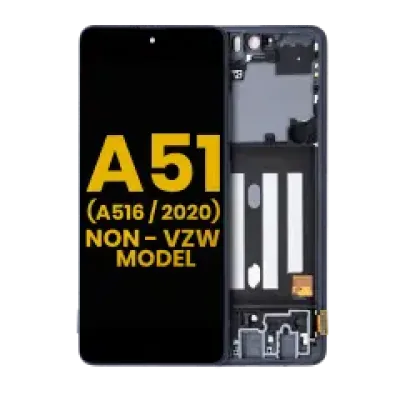 Дисплейний модуль (OLED) з рамкою для Samsung Galaxy A51 5G (A516 / 2020) (Non-Verizon 5G UW Frame) (Refurbished) (Prism Cube Black)