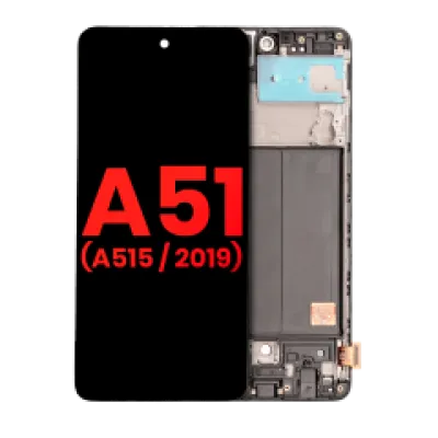 Дисплейний модуль (OLED) з рамкою для Samsung Galaxy A51 4G (A515 / 2019) (Aftermarket Plus) (All Colors)