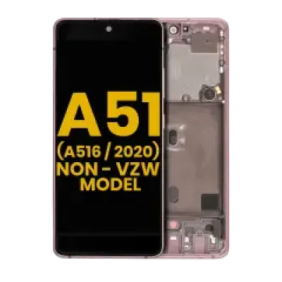 Дисплейний модуль (OLED) з рамкою для Samsung Galaxy A51 5G (A516 / 2020) (Non-Verizon 5G UW Frame) (Refurbished) (Prism Cube Pink)