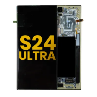 Дисплейний модуль (OLED) з рамкою для Samsung Galaxy S24 Ultra (Зібраний) (Titanium Yellow)
